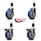 Service Caster 5'' Blue Poly Wheel Swivel 1-1/2'' Expanding Stem Caster Set 2 Brakes, 4PK SCC-EX20S514-PPUB-BLUE-2-PLB-2-112 - alternate 2